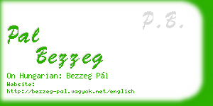 pal bezzeg business card