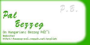 pal bezzeg business card